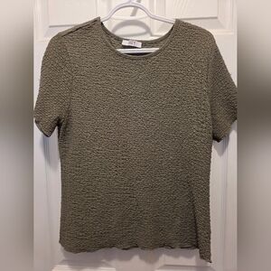 Suzy Shier Olive Textured Knit Top